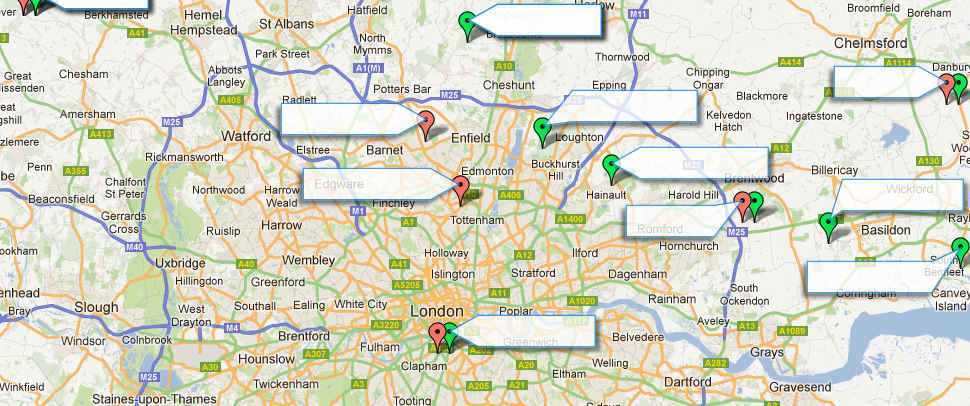 MTB trails including Epping Forest, Woburn, Danbury, Aston Hill and Chicksands